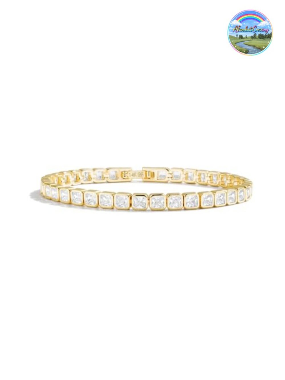 14K Gold Filled Tennis Bracelet Bezel CZ Dainty 6.5" Gift for Women